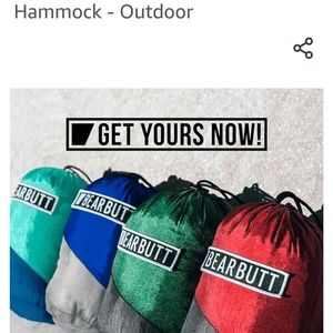 BEAR BUTT GREEN AND GOLD HAMMOCK, ALL EXTRAS INCLUDED.